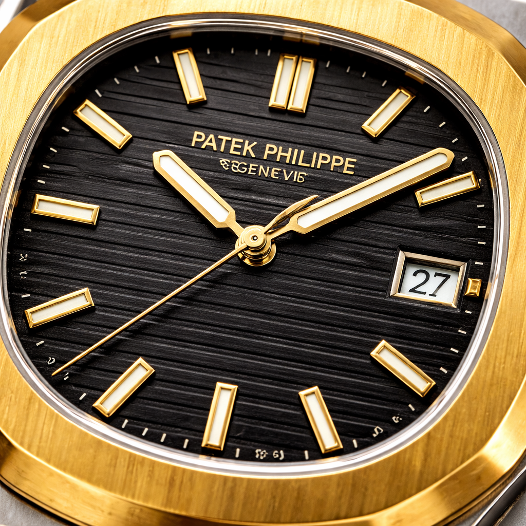 Men’s Luxury Stainless Steel Watch – Two-Tone Textured Dial