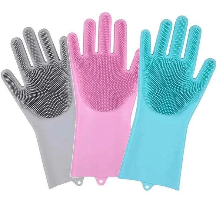 Silicone Scrubbing Gloves – Multi-Purpose Cleaning & Washing Gloves