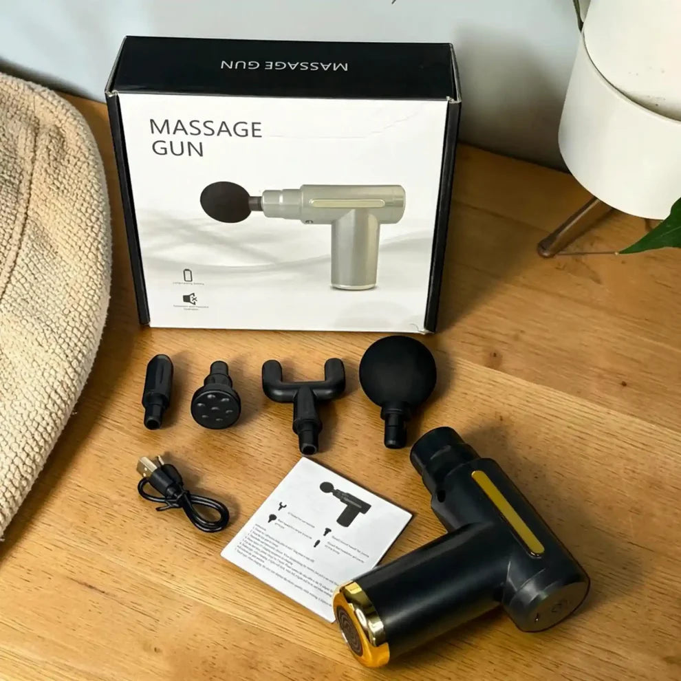 Professional Massage Gun | 6 Speed Levels | 4 Interchangeable Heads | Deep Tissue Relief