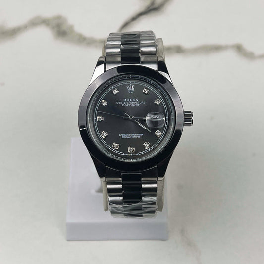 Classic Stainless Steel Black Dial Wrist Watch for Men