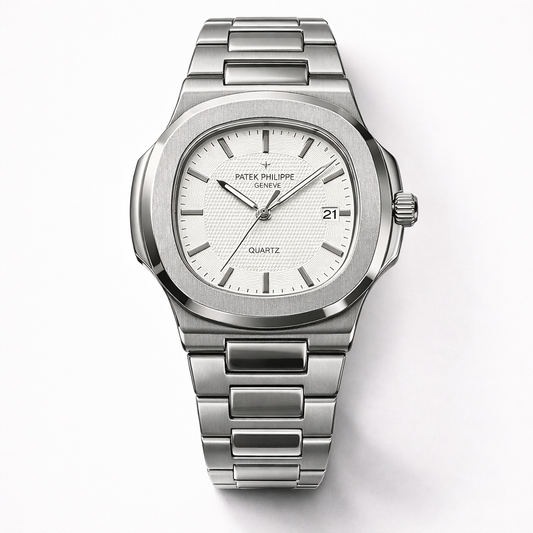 Men’s Luxury Stainless Steel Watch – White  Dial