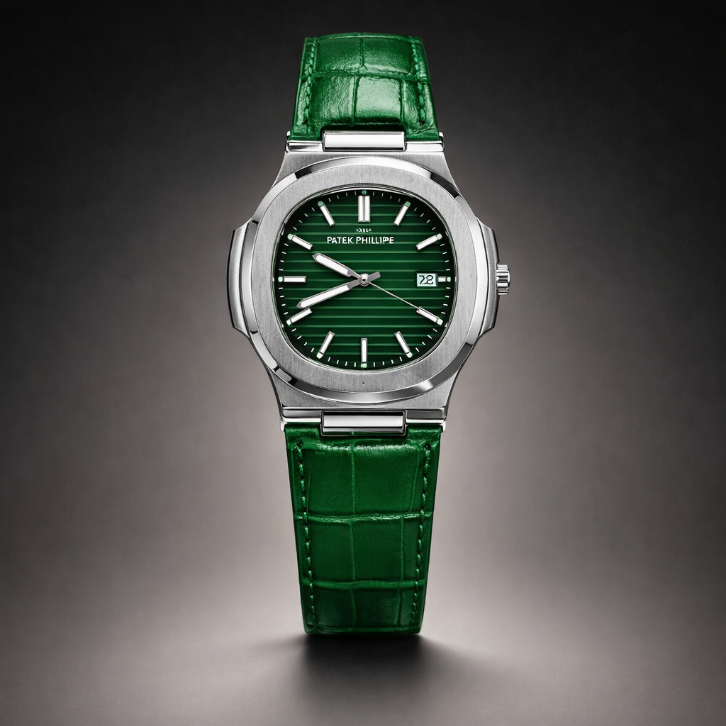 Patek Philippe Emerald Prestige Green Leather Watch