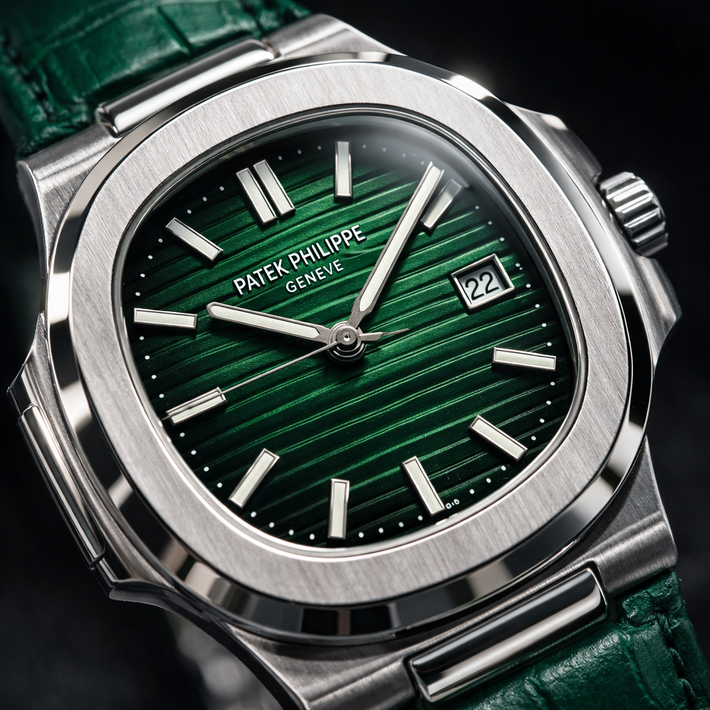Patek Philippe Emerald Prestige Green Leather Watch