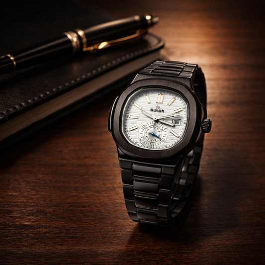 SWISH Luxury Stainless Steel Smart Watch for Men – Black Edition