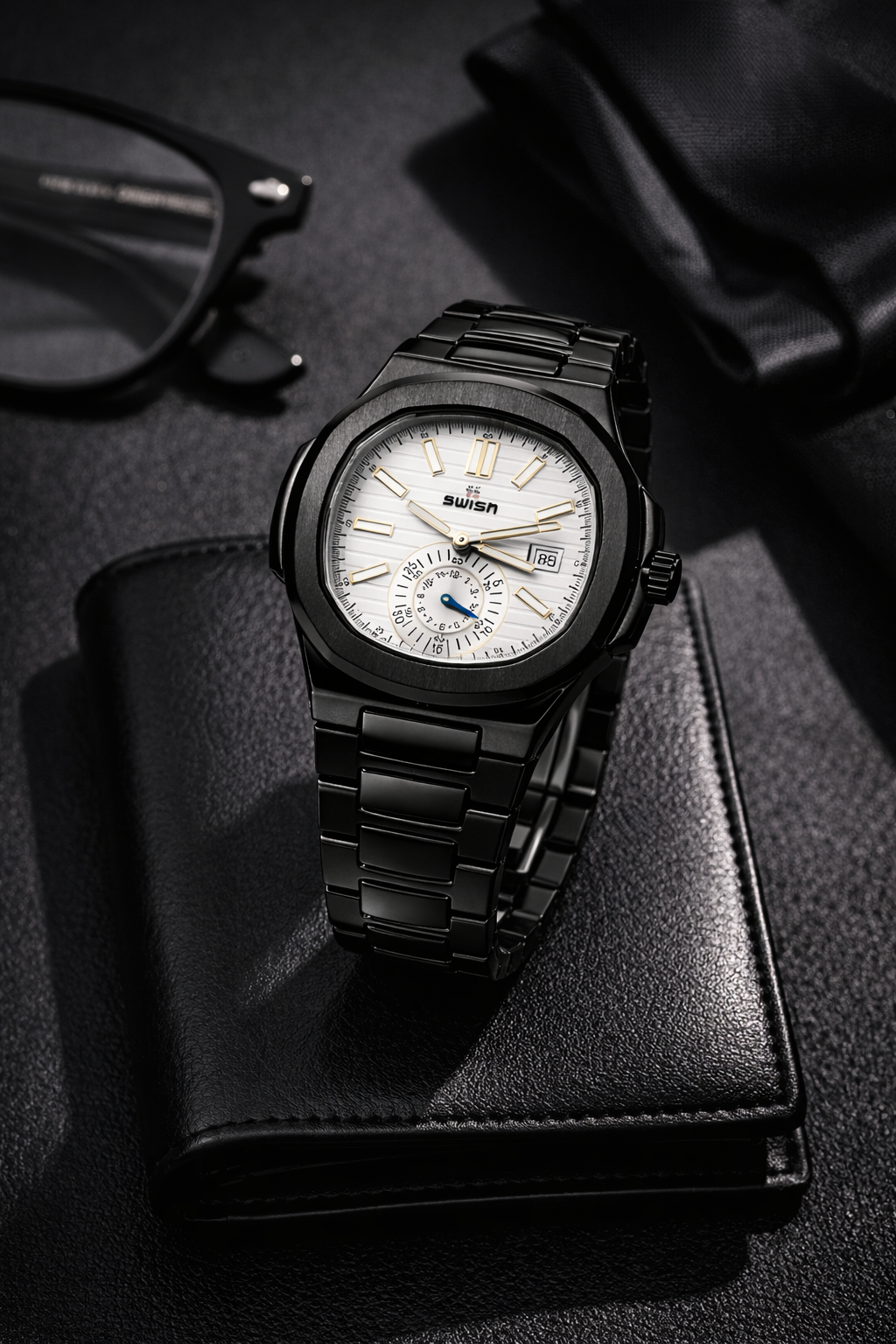 SWISH Luxury Stainless Steel Smart Watch for Men – Black Edition