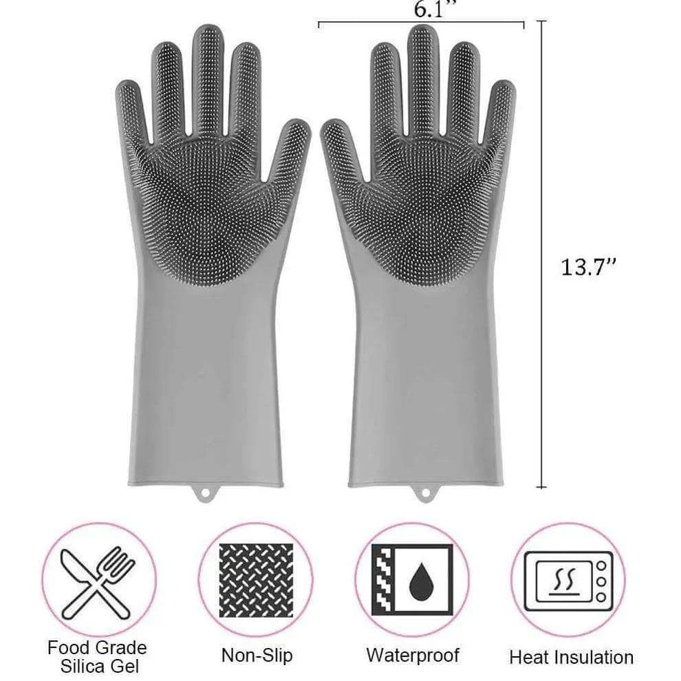 Silicone Scrubbing Gloves – Multi-Purpose Cleaning & Washing Gloves