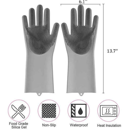 Silicone Scrubbing Gloves – Multi-Purpose Cleaning & Washing Gloves