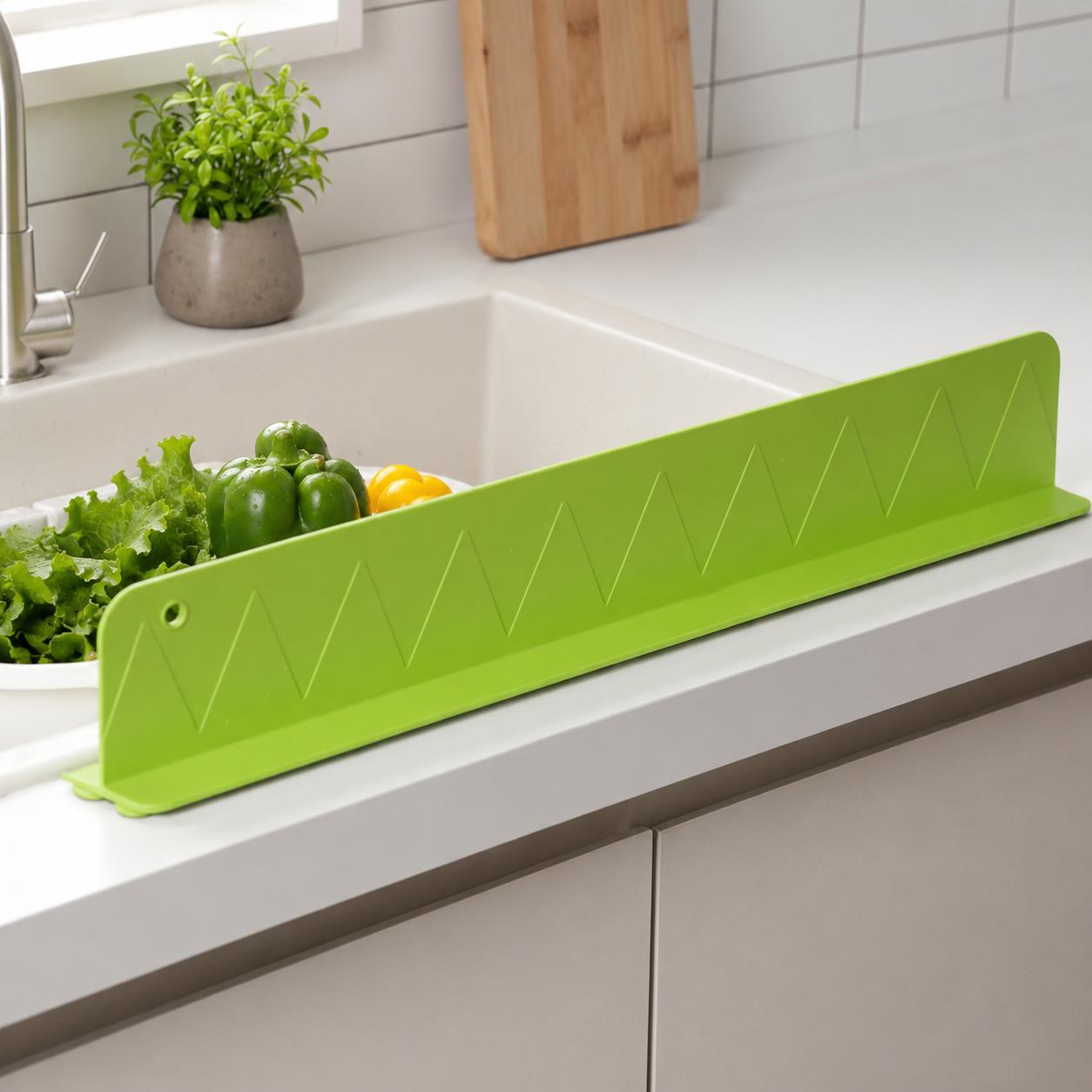 Large Size Silicone Sink Splash Guard Set | Non-Slip Water Barrier with Strong Suction Cups for Kitchen & Bathroom Use