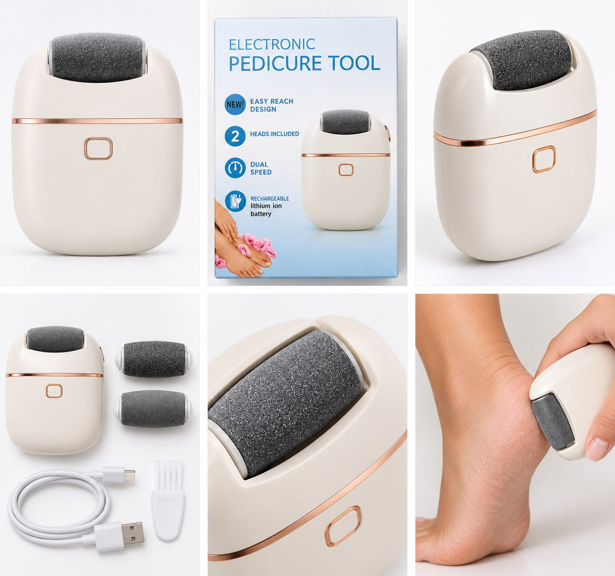 Rechargeable Electronic Pedicure Tool – Electric Foot Callus Remover