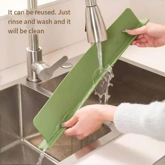 Large Size Silicone Sink Splash Guard Set | Non-Slip Water Barrier with Strong Suction Cups for Kitchen & Bathroom Use