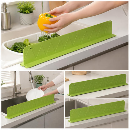 Large Size Silicone Sink Splash Guard Set | Non-Slip Water Barrier with Strong Suction Cups for Kitchen & Bathroom Use