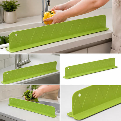 Large Size Silicone Sink Splash Guard Set | Non-Slip Water Barrier with Strong Suction Cups for Kitchen & Bathroom Use
