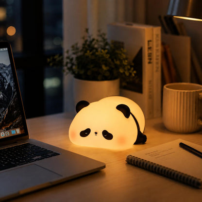 Cute Panda LED Night Light - Soft Glow, Color Changing, Dimmable Bedside Lamp