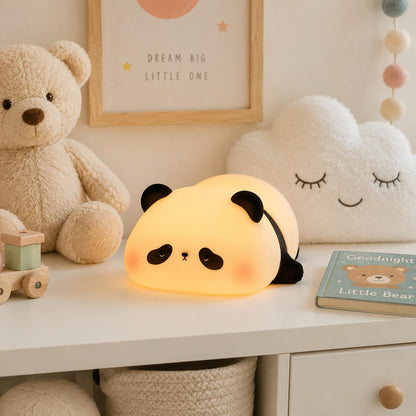 Cute Panda LED Night Light - Soft Glow, Color Changing, Dimmable Bedside Lamp