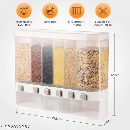 6in1 Wall Mounted Cereal Dispenser