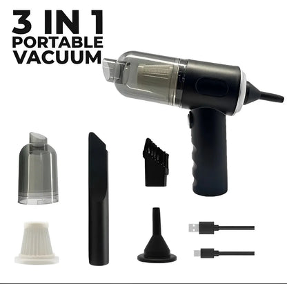 3-in-1 Mini Cordless Vaccum Cleaner-Powerful Duster, Blower & Pump