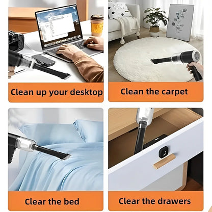3-in-1 Mini Cordless Vaccum Cleaner-Powerful Duster, Blower & Pump
