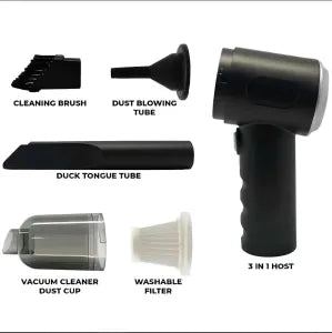 3-in-1 Mini Cordless Vaccum Cleaner-Powerful Duster, Blower & Pump