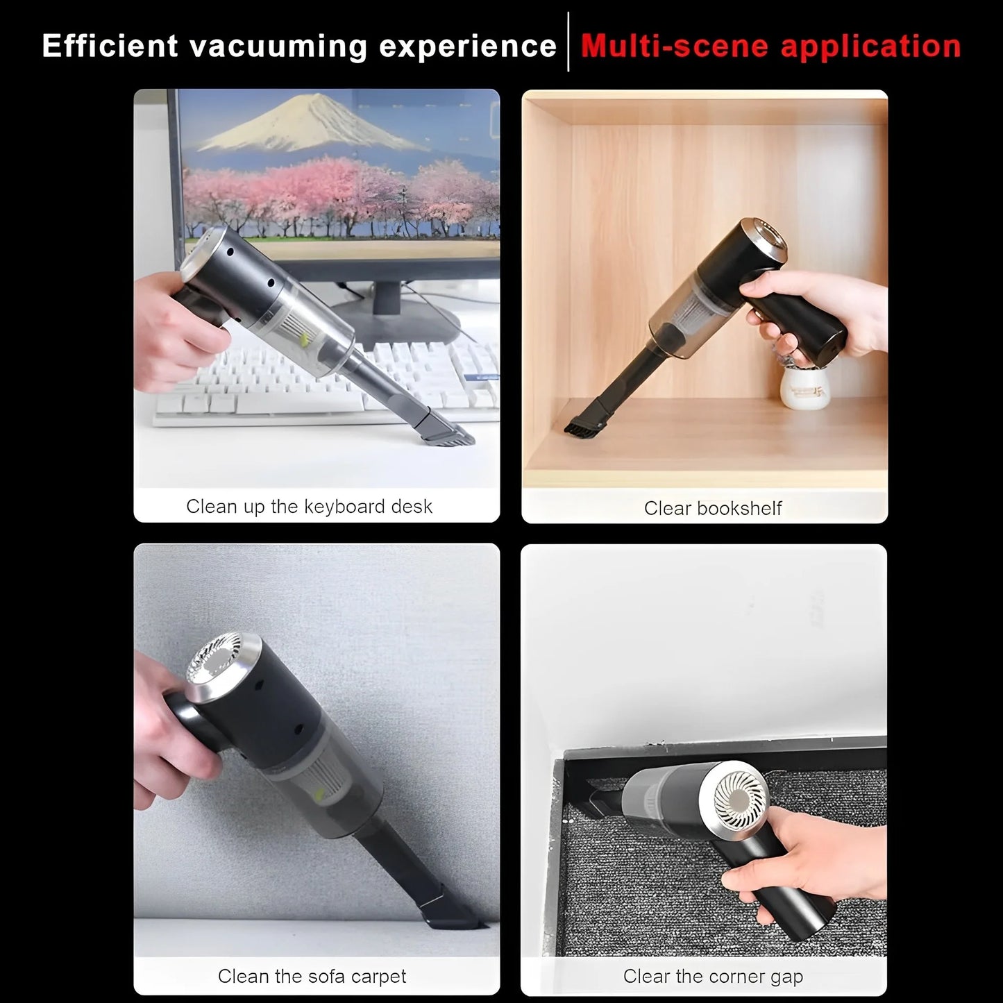 3-in-1 Mini Cordless Vaccum Cleaner-Powerful Duster, Blower & Pump